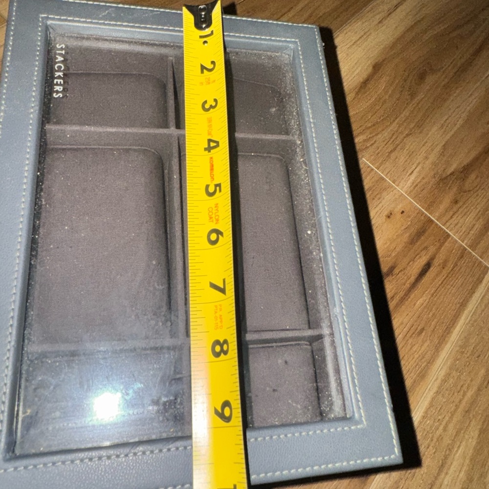 Stackers From The Container Store Large 2 Sectioned Gray Jewelry Storage Box - Picture 7 of 8